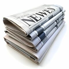 news papers on white background