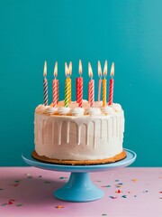 birthday cake with candles