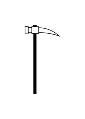 A simple mining pickaxe icon representing blockchain mining, cryptocurrency, and digital assets. Ideal for fintech, blockchain technology, and digital currency illustrations in vector format.