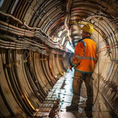 Worker in Tunnel