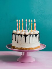 birthday cake with candles
