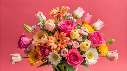 generate a vibrant and colorful image of a bouquet