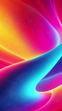 Abstract rainbow waves dance across a colorful canvas 4k vertical