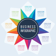 9 Options Infographic design 9 Steps, objects, elements or options business information template