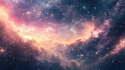 Fototapeta premium Soft, ethereal galactic textures with light gradients and subtle star formations, offering a peaceful and dreamy atmosphere.