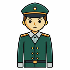 Military Uniforms on White Background