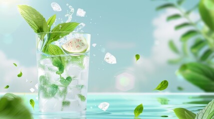 Commission refreshing illustrations of water and hydration, capturing clarity and purity in artistic detail.
