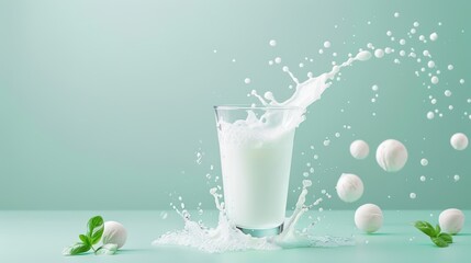 Create captivating artwork depicting the freshness and wholesomeness of milk and dairy products.