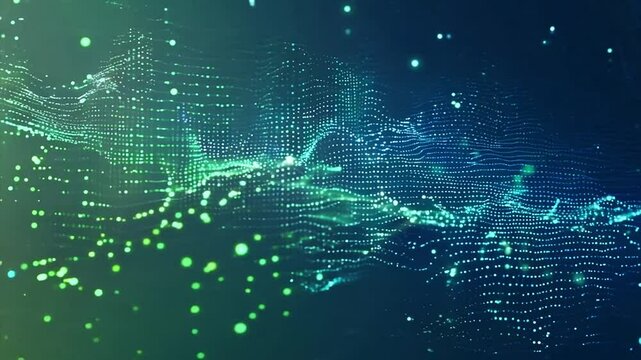 抽象的なブルー グリーン データ ハーフトーン プラス背景技術ベクトル デザインGenerativeAI