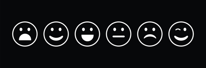 Emoji icon set. Emoji feedback scale symbol. Vector Illustration.