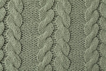Texture of color knitted fabric as background, top view
