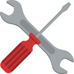 Illustration of a crossed screwdriver and wrench.