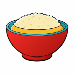 Rice Bowl on White vector