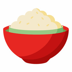 Rice Bowl on White vector