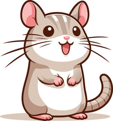 Cute Gerbil vector cartoon illustration