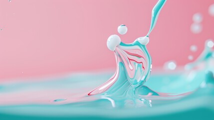 Abstract swirls of paint and ink contrasting sharply with clear water, illustration concept