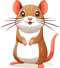 Cute Gerbil vector cartoon illustration