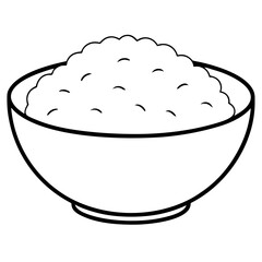 A bowl of rice on a white background