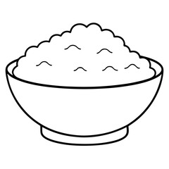 A bowl of rice on a white background