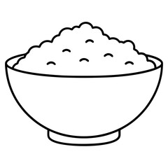 A bowl of rice on a white background