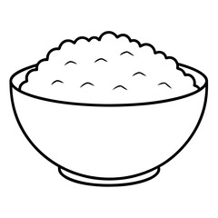 A bowl of rice on a white background