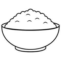 A bowl of rice on a white background