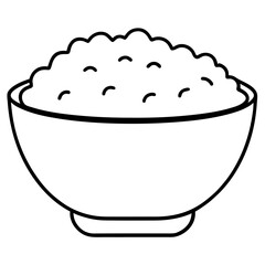 A bowl of rice on a white background