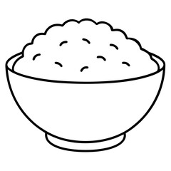 A bowl of rice on a white background