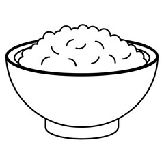 A bowl of rice on a white background