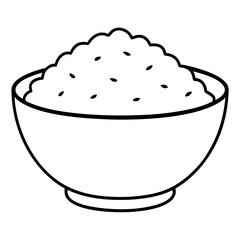 A bowl of rice on a white background