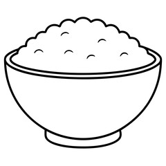 A bowl of rice on a white background