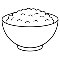 A bowl of rice on a white background
