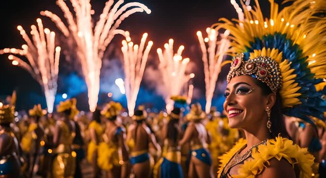People celebrating carnival in Brazil.