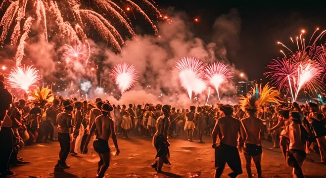People celebrating carnival in Brazil.