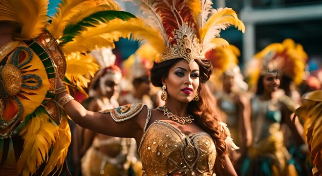 People celebrating carnival in Brazil.