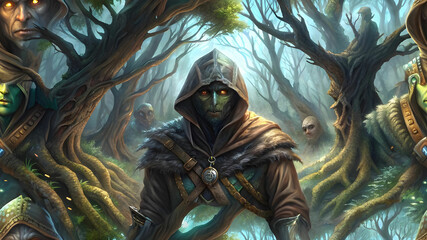 generate an image of a dense mystical forest