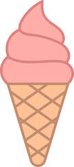 Ice cream icon in line and fill style.