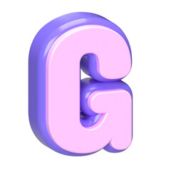 Pink and Purple 3D Letter G