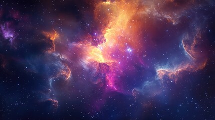 Fototapeta premium Cosmic galactic textures with swirling nebulae and star clusters, creating a vibrant and otherworldly backdrop.