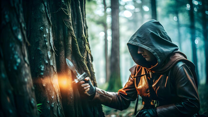 generate an image of a dense mystical forest