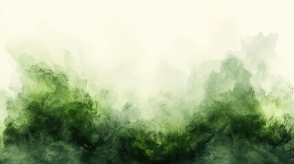 Obraz premium abstract watercolor wash in various shades of green organic textures and gradients creating calming natureinspired background