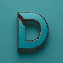 3D letter 'D' with a matte finish in solid color background Generated by Ai