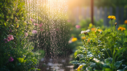 Fototapeta premium Refreshing Summer Garden Shower