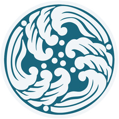 circle wave ornament in japanese style