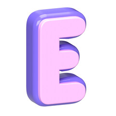 Pink and Purple 3D Letter E