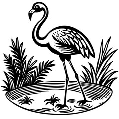 Single-Leg Flamingo by the Pond vector
