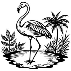 Single-Leg Flamingo by the Pond vector