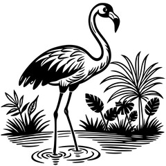 Single-Leg Flamingo by the Pond vector