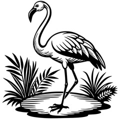 Single-Leg Flamingo by the Pond vector