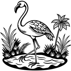 Single-Leg Flamingo by the Pond vector